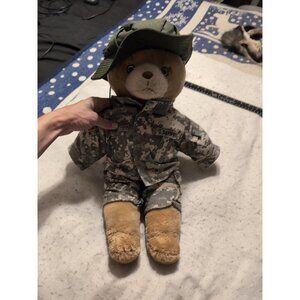 Vintage Bear Forces of America Army Teddy Camo Uniform 19" Plush Stuffed 1989